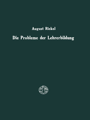 cover image of Die Probleme der Lehrerbildung